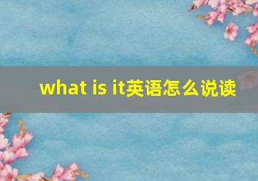 what is it英语怎么说读